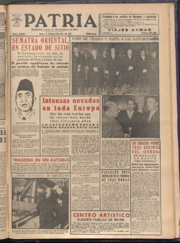 'Patria : diario de Falange Española Tradicionalista y de las J.O.N.S.' - Año XXI Número 6623 - 1956 diciembre 27