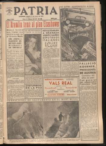 'Patria : diario de Falange Española Tradicionalista y de las J.O.N.S.' - Año XXII Número 6631 - 1957 enero 5