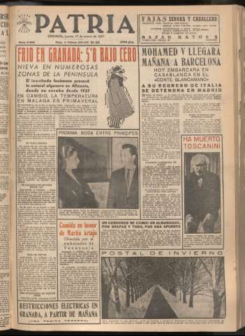 'Patria : diario de Falange Española Tradicionalista y de las J.O.N.S.' - Año XXII Número 6641 - 1957 enero 17
