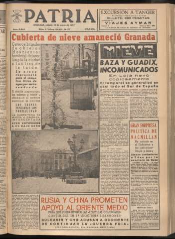 'Patria : diario de Falange Española Tradicionalista y de las J.O.N.S.' - Año XXII Número 6643 - 1957 enero 19