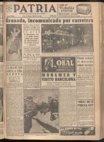 'Patria : diario de Falange Española Tradicionalista y de las J.O.N.S.' - Año XXII Número 6644 - 1957 enero 20