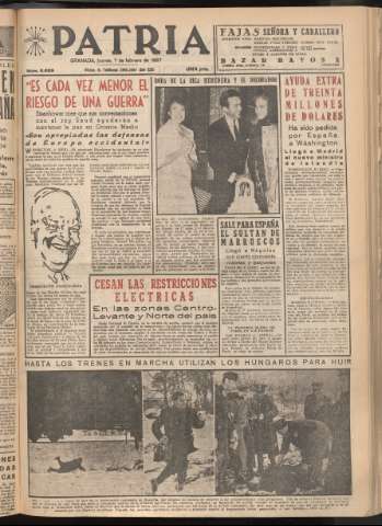 'Patria : diario de Falange Española Tradicionalista y de las J.O.N.S.' - Año XXII Número 6659 - 1957 febrero 7