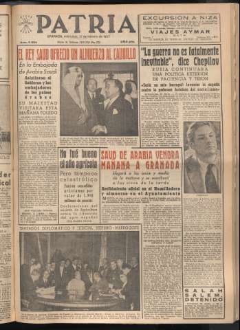 'Patria : diario de Falange Española Tradicionalista y de las J.O.N.S.' - Año XXII Número 6664 - 1957 febrero 13