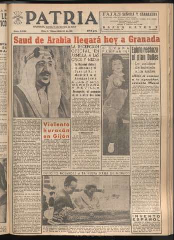 'Patria : diario de Falange Española Tradicionalista y de las J.O.N.S.' - Año XXII Número 6665 - 1957 febrero 14