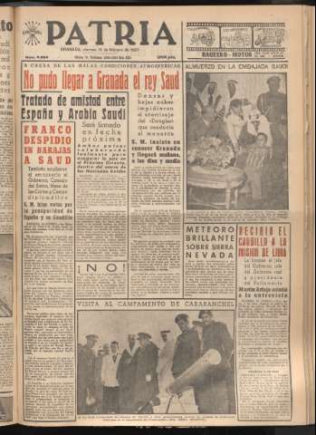 'Patria : diario de Falange Española Tradicionalista y de las J.O.N.S.' - Año XXII Número 6666 - 1957 febrero 15