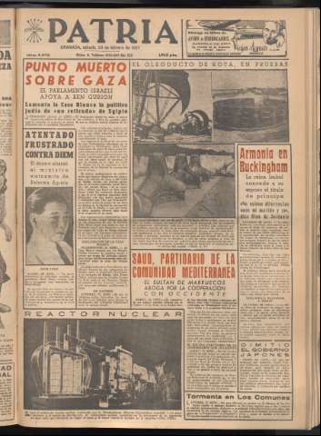 'Patria : diario de Falange Española Tradicionalista y de las J.O.N.S.' - Año XXII Número 6673 - 1957 febrero 23
