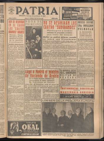 'Patria : diario de Falange Española Tradicionalista y de las J.O.N.S.' - Año XXII Número 6674 - 1957 febrero 24