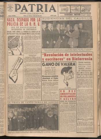 'Patria : diario de Falange Española Tradicionalista y de las J.O.N.S.' - Año XXII Número 6684 - 1957 marzo 8