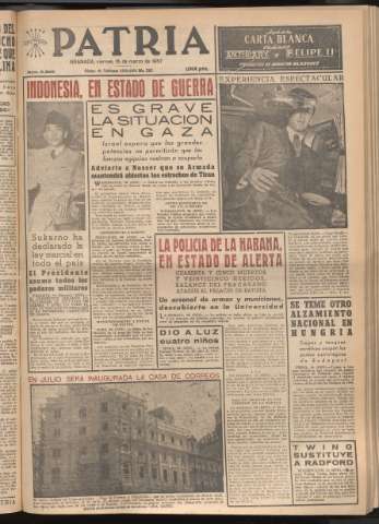 'Patria : diario de Falange Española Tradicionalista y de las J.O.N.S.' - Año XXII Número 6690 - 1957 marzo 15