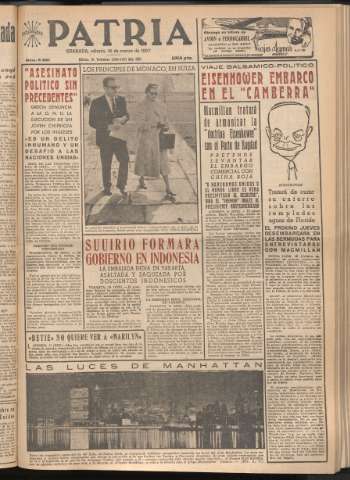 'Patria : diario de Falange Española Tradicionalista y de las J.O.N.S.' - Año XXII Número 6691 - 1957 marzo 16