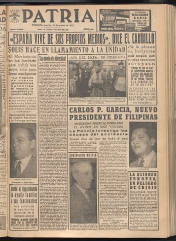 'Patria : diario de Falange Española Tradicionalista y de las J.O.N.S.' - Año XXII Número 6693 - 1957 marzo 19
