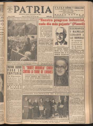 'Patria : diario de Falange Española Tradicionalista y de las J.O.N.S.' - Año XXII Número 6695 - 1957 marzo 21