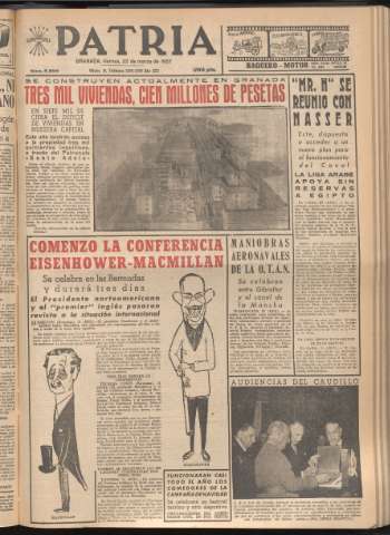 'Patria : diario de Falange Española Tradicionalista y de las J.O.N.S.' - Año XXII Número 6696 - 1957 marzo 22