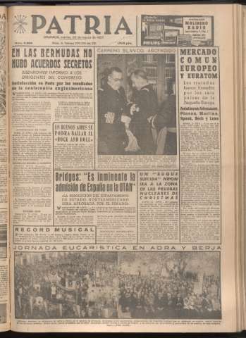 'Patria : diario de Falange Española Tradicionalista y de las J.O.N.S.' - Año XXII Número 6699 - 1957 marzo 26
