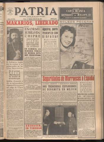 'Patria : diario de Falange Española Tradicionalista y de las J.O.N.S.' - Año XXII Número 6702 - 1957 marzo 29