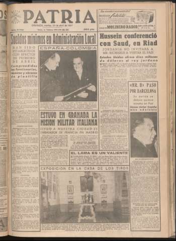 'Patria : diario de Falange Española Tradicionalista y de las J.O.N.S.' - Año XXII Número 6728 - 1957 abril 30