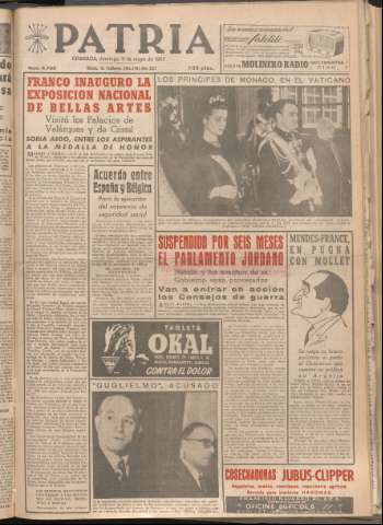 'Patria : diario de Falange Española Tradicionalista y de las J.O.N.S.' - Año XXII Número 6733 - 1957 mayo 5