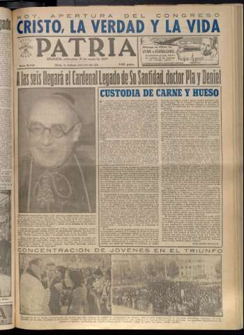 'Patria : diario de Falange Española Tradicionalista y de las J.O.N.S.' - Año XXII Número 6741 - 1957 mayo 15