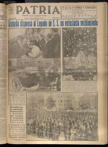 'Patria : diario de Falange Española Tradicionalista y de las J.O.N.S.' - Año XXII Número 6742 - 1957 mayo 16