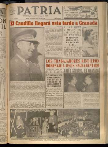 'Patria : diario de Falange Española Tradicionalista y de las J.O.N.S.' - Año XXII Número 6744 - 1957 mayo 18