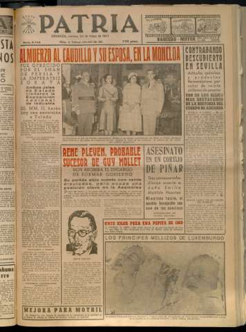 'Patria : diario de Falange Española Tradicionalista y de las J.O.N.S.' - Año XXII Número 6749 - 1957 mayo 24