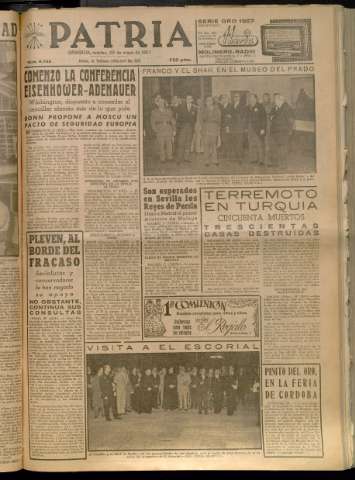 'Patria : diario de Falange Española Tradicionalista y de las J.O.N.S.' - Año XXII Número 6752 - 1957 mayo 28
