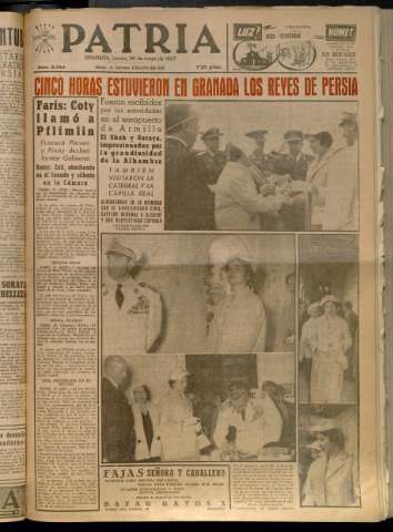 'Patria : diario de Falange Española Tradicionalista y de las J.O.N.S.' - Año XXII Número 6754 - 1957 mayo 30