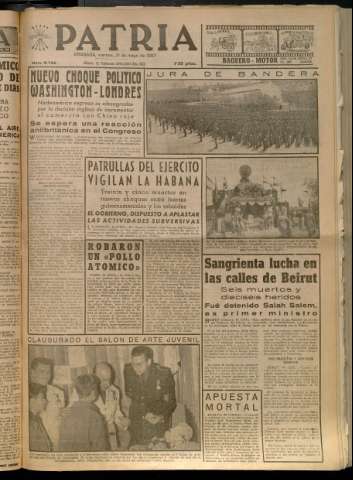 'Patria : diario de Falange Española Tradicionalista y de las J.O.N.S.' - Año XXII Número 6755 - 1957 mayo 31