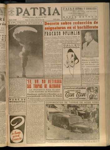 'Patria : diario de Falange Española Tradicionalista y de las J.O.N.S.' - Año XXII Número 6760 - 1957 junio 6