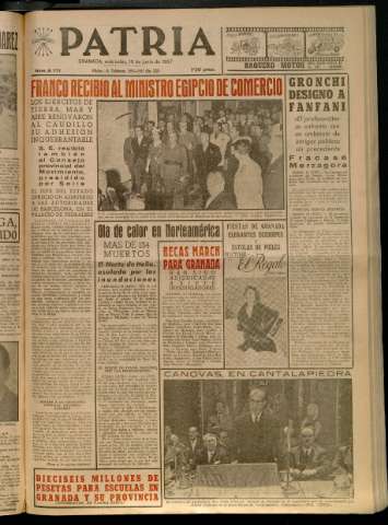 'Patria : diario de Falange Española Tradicionalista y de las J.O.N.S.' - Año XXII Número 6771 - 1957 junio 19