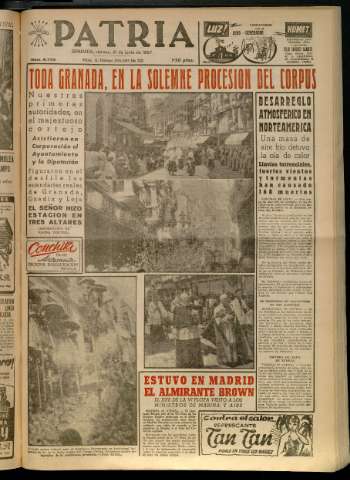 'Patria : diario de Falange Española Tradicionalista y de las J.O.N.S.' - Año XXII Número 6773 - 1957 junio 21