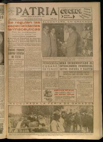 'Patria : diario de Falange Española Tradicionalista y de las J.O.N.S.' - Año XXII Número 6774 - 1957 junio 22