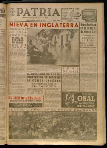 'Patria : diario de Falange Española Tradicionalista y de las J.O.N.S.' - Año XXII Número 6775 - 1957 junio 23