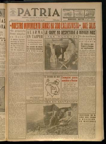 'Patria : diario de Falange Española Tradicionalista y de las J.O.N.S.' - Año XXII Número 6777 - 1957 junio 26