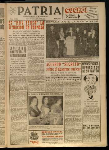 'Patria : diario de Falange Española Tradicionalista y de las J.O.N.S.' - Año XXII Número 6780 - 1957 junio 29