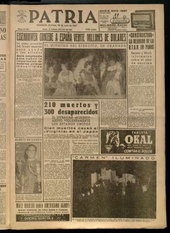 'Patria : diario de Falange Española Tradicionalista y de las J.O.N.S.' - Año XXII Número 6781 - 1957 junio 30