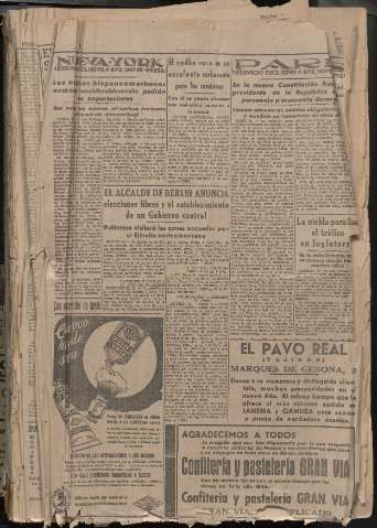 'Patria : diario de Falange Española Tradicionalista y de las J.O.N.S.' - Año XI Número 2824 - 1946 enero 1 pag. 3