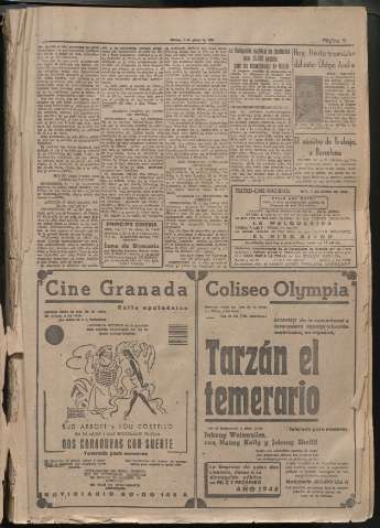 'Patria : diario de Falange Española Tradicionalista y de las J.O.N.S.' - Año XI Número 2824 - 1946 enero 1 pag. 9