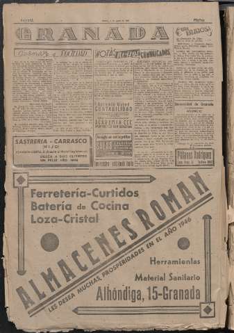 'Patria : diario de Falange Española Tradicionalista y de las J.O.N.S.' - Año XI Número 2824 - 1946 enero 1 pag. 10