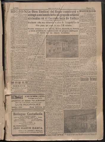 'Patria : diario de Falange Española Tradicionalista y de las J.O.N.S.' - Año XI Número 2824 - 1946 enero 1 pag. 11