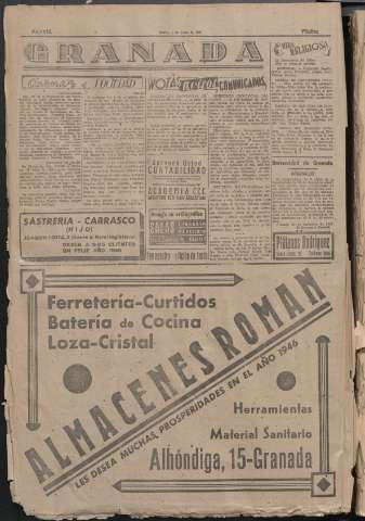 'Patria : diario de Falange Española Tradicionalista y de las J.O.N.S.' - Año XI Número 2824 - 1946 enero 1 pag. 10
