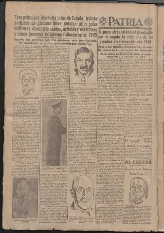 'Patria : diario de Falange Española Tradicionalista y de las J.O.N.S.' - Año XI Número 2824 - 1946 enero 1 pag. 12