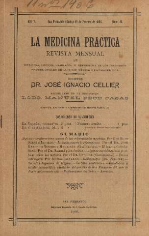 'La Medicina práctica revista mensual de medicina, cirugía, farmacia y defensora de los intereses profesionales de la clase médica y farmacéutica' - Año V Número 48 - 1906 febrero 15