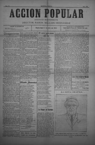 'Acción popular : semanario independiente' - segunda época Año VI Número 88 - 1926 julio 17