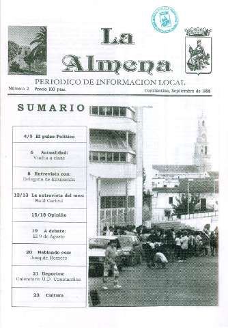 'La Almena : periódico de información local' - Año I Número 2 - 1998 septiembre