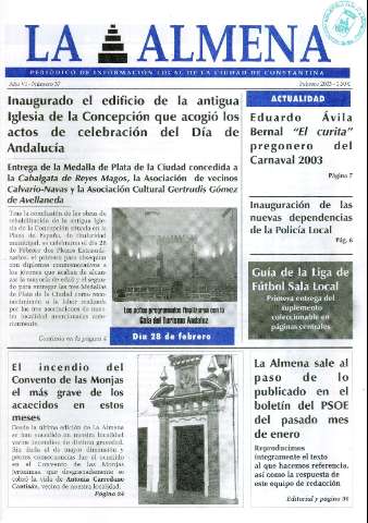 'La Almena : periódico de información local' - Año IV Número 36 - 2001 julio
