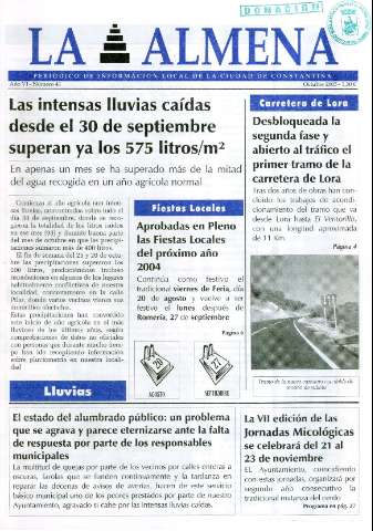 'La Almena : periódico de información local' - Año IV Número 40 - 2001 noviembre