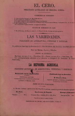 'El cero : periódico literario de brocha gorda' - Año 1 Número 7 - 1867 marzo 23