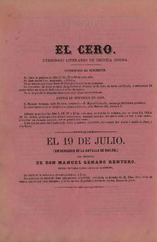 'El cero : periódico literario de brocha gorda' - Año 1 Número 14 - 1867 mayo 15