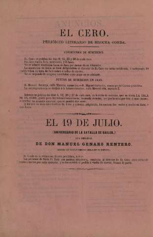 'El cero : periódico literario de brocha gorda' - Año 1 Número 15 - 1867 mayo 23